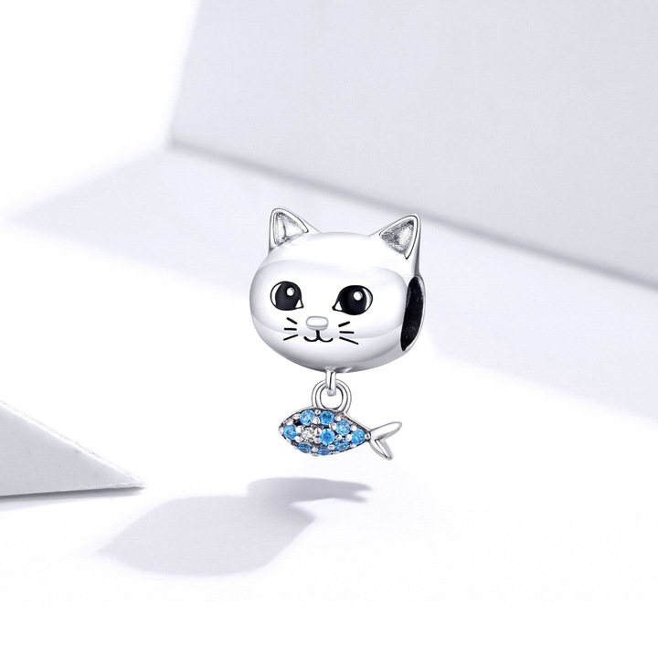 Talisman din argint Cat & Fish