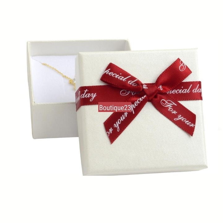 Сребърно колие с висулка буква D, дължина 45 см, включена кутия за бижута, сребрист