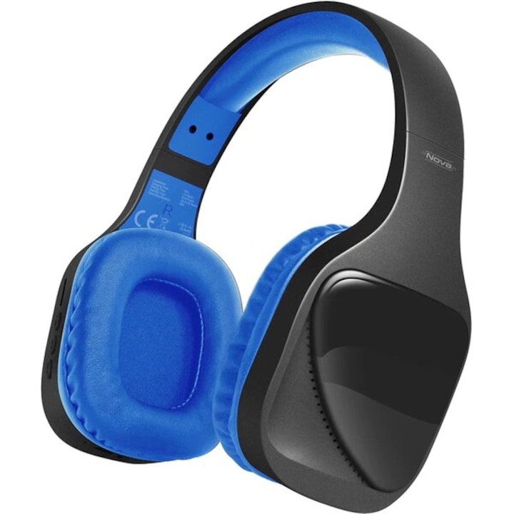 Casti PROMATE Nova, Bluetooth, On-ear, Microfon, Negru-Albastru