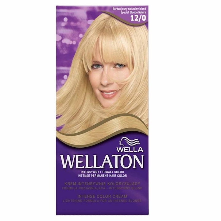 Vopsea de par permanenta Wellaton 12/0 Blond special luminos, 110ml