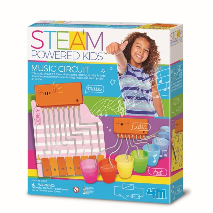 Kit stiintific Circuit Muzical, STEAM Kids, Plastic, 4M, +5 ani