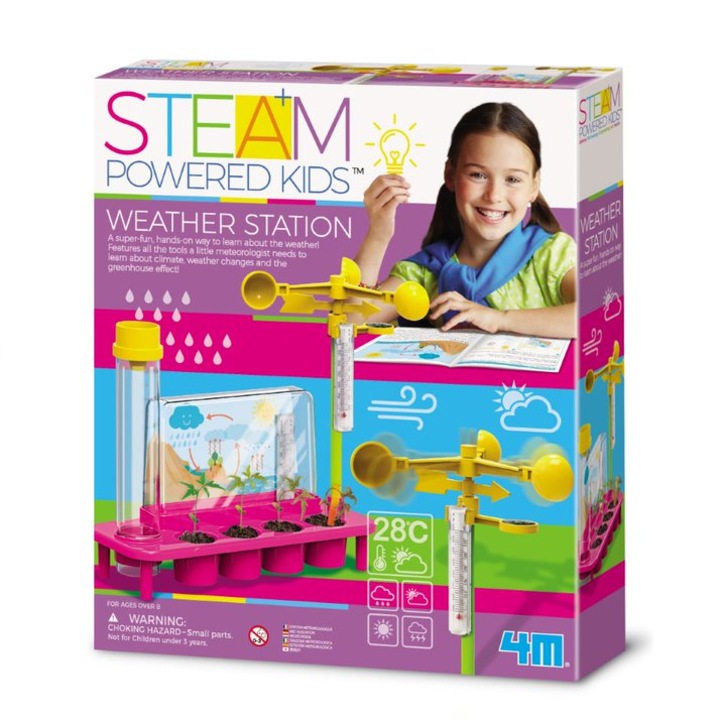 Kit stiintific Statia Meteo, STEAM Kids, Plastic, 4M, +8 ani
