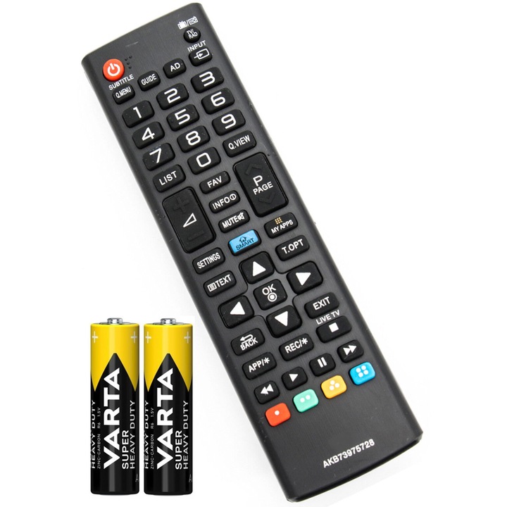 Telecomanda TV, Compatibila LG, AKB73975728, smart cu My apps, neagra, bateriile incluse