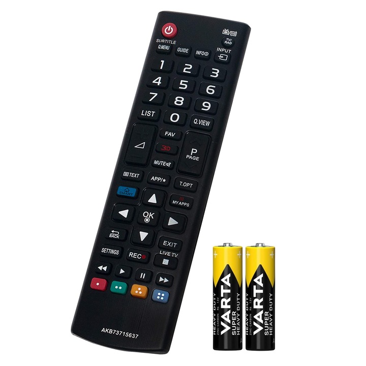 Telecomanda compatibila LCD/LED, LG, AKB73715637, smart cu 3D, neagra, baterii incluse