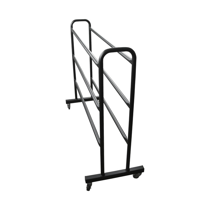 Suport metalic pentru mingi cu roti negru Euroma