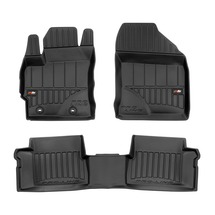 Комплект 4 броя гумени стелки, Frogum, 3D PRO-LINE, за Toyota Auris II 2012-2018 Black Rubber
