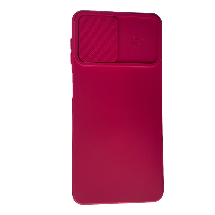 Силиконов калъф за Samsung Galaxy M53 5G, Privacy, Anti Spy, Camera Cover and Protection, Lens Cover, Full Protection, Microfiber Interior, Red
