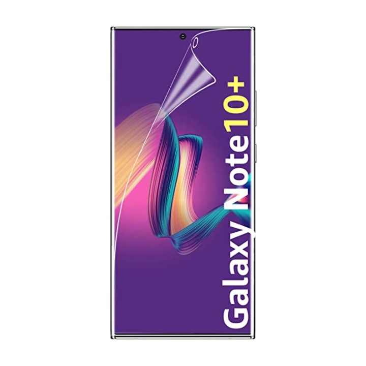Set folii de protectie Mate, pentru Samsung Galaxy Note 10+, fata si spate, Anti-Amprenta, din silicon
