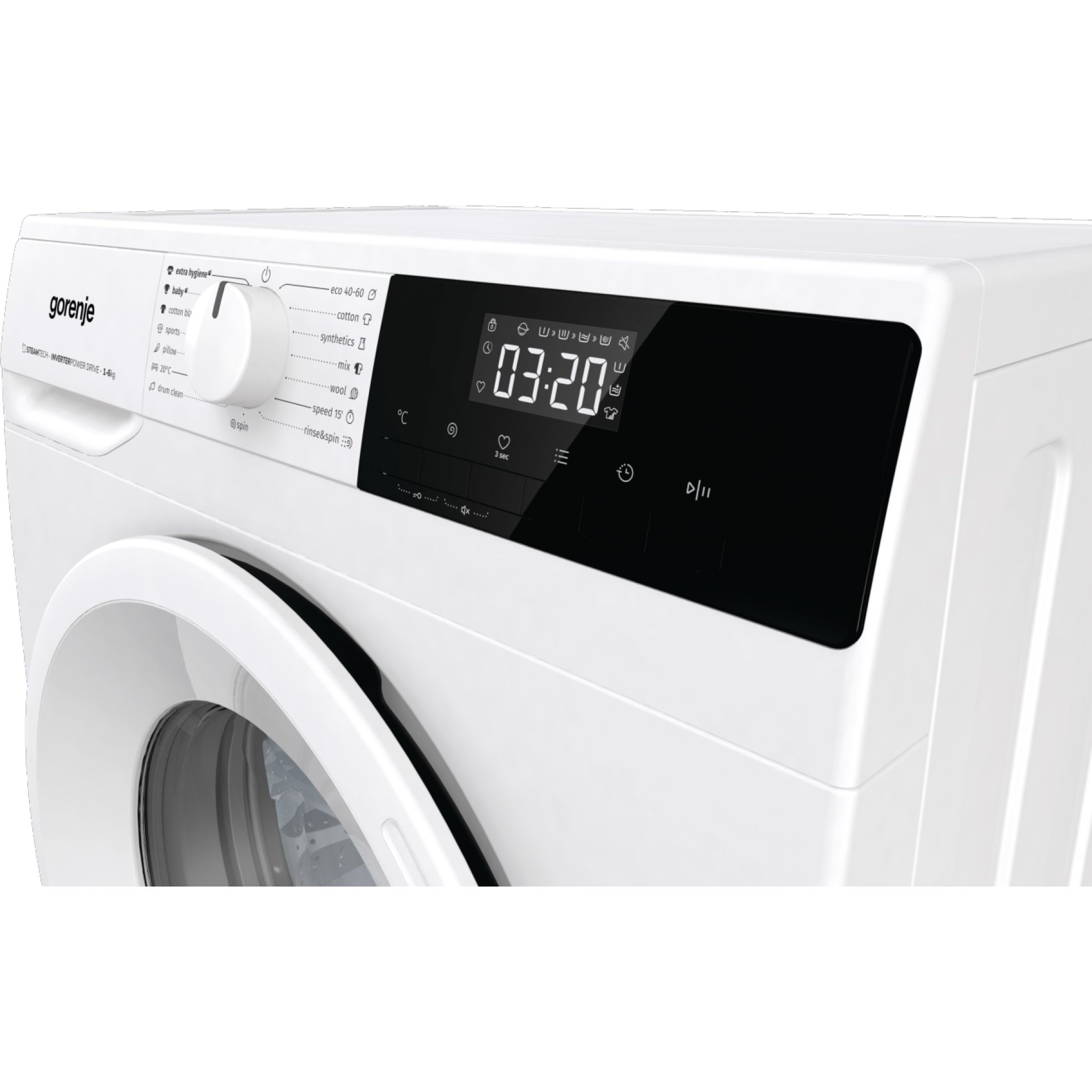 Masina de spalat rufe cu incarcare frontala Gorenje WNHPI62SCS, clasa energetica C, 6 kg, Eco, 1200 rpm., alb