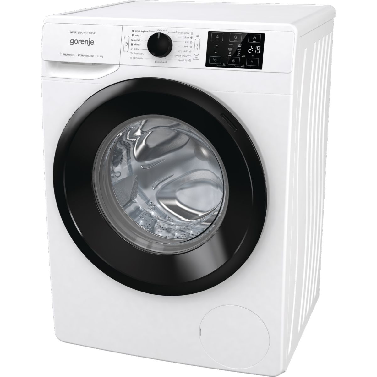 Masina de spalat rufe cu incarcare frontala Gorenje WNEI74AS, 7 kg, clasa energetica A, 1400 rpm, SoftSound, alb