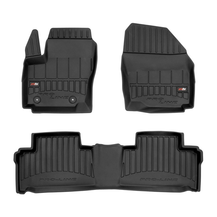 Комплект 4 броя гумени стелки за под Frogum 3D PRO-LINE за Ford S-Max I 2006-2014 25см между стелките Black Rubber