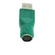 Adaptor PS2 mama la USB tip A tata, pentru tastatura/mouse, verde Verde