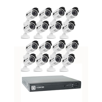 Kit supraveghere ICANSEE ICS-KU100-16S, cu 16 camere de exterior, DVR 16 canale HD 720p, 2 canal audio Kit supraveghere ICANSEE ICS-KU100-16S, cu 16 camere de exterior, DVR 16 canale HD 720p, 2 canal audio