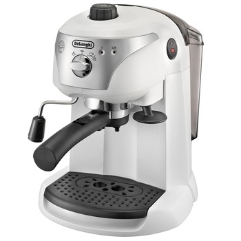 Espressor manual De'Longhi EC221.W, Dispozitiv spumare, Sistem cappuccino, 15 Bar, 1 l, Oprire automata, Alb Espressor manual De'Longhi EC221.W, Dispozitiv spumare, Sistem cappuccino, 15 Bar, 1 l, Oprire automata, Alb