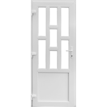 Usa pvc intrare exterior 86x205 alb stanga Usa pvc intrare exterior 86x205 alb stanga