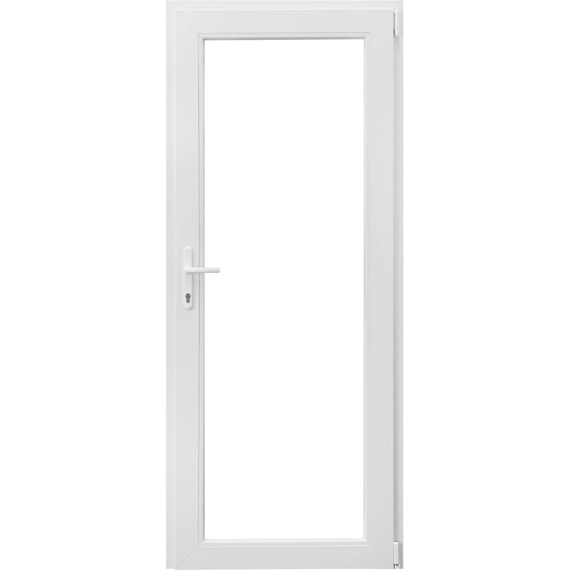 Usa pvc tehnica, 86x204 cm, 3/3 sticla, alba, dreapta