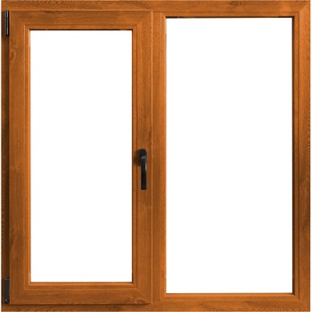 Fereastra termopan, Aplast, PVC, 4 camere, 1160 x 1160, Stejar, deschidere pe stanga Fereastra termopan, Aplast, PVC, 4 camere, 1160 x 1160, Stejar, deschidere pe stanga