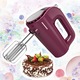 Ръчен миксер Heinner Charm HM-350BGL, 350W, 5 Скорости, Иноксови аксесоари, Бордо
