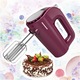 Ръчен миксер Heinner Charm HM-350BGL, 350W, 5 Скорости, Иноксови аксесоари, Бордо