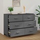 Servanta „HAMAR” vidaXL, gri inchis, 113 x 40 x 80 cm, lemn masiv pin, 340450