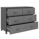 Servanta „HAMAR” vidaXL, gri inchis, 113 x 40 x 80 cm, lemn masiv pin, 340450