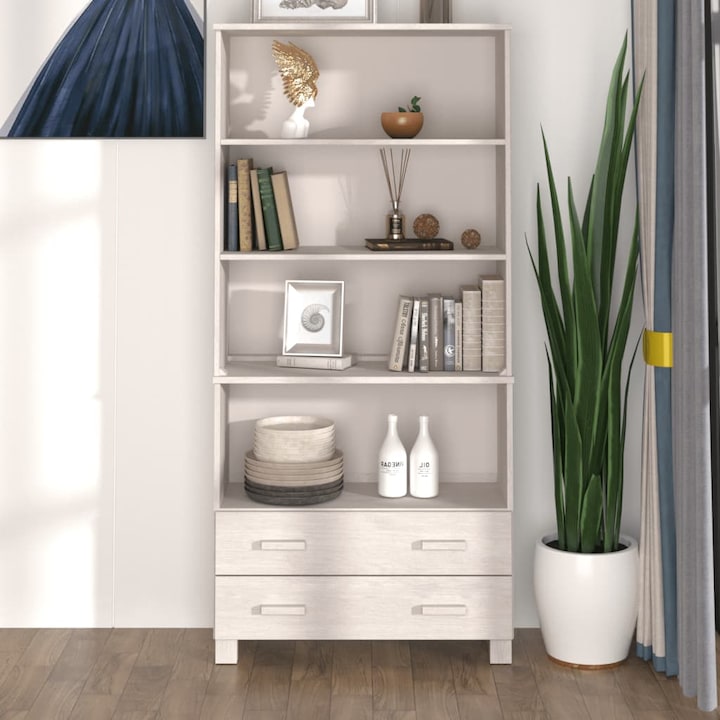 Dulap inalt Moderna, alb, Pentru sufragerie, lemn masiv de pin, Furniture8685