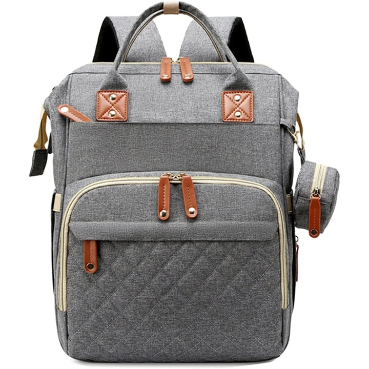 Rucsac scutece, JRing, Nylon, 42x31.7x22.8 cm, Gri