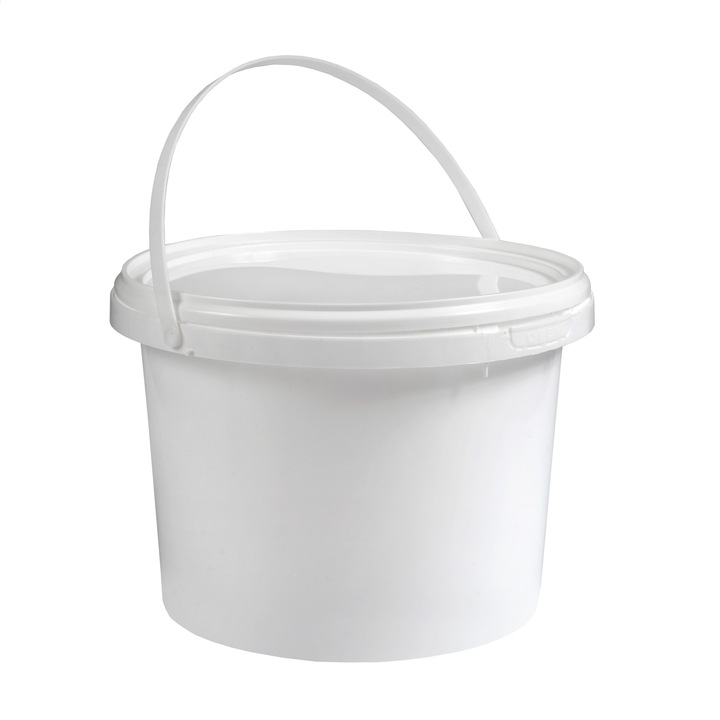 Galeata plastic 2.0 kg rotunda cu capac sigilabil