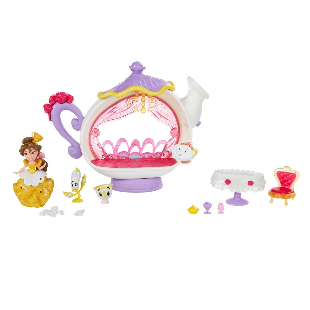 Set figurina si accesorii Hasbro Disney Princess Belle in pauza de masa