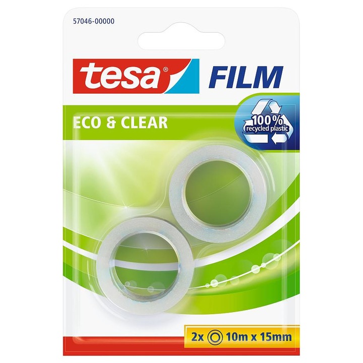 Комплект от 2 броя самозалепващи ленти Tesa Eco, 10м х 15мм