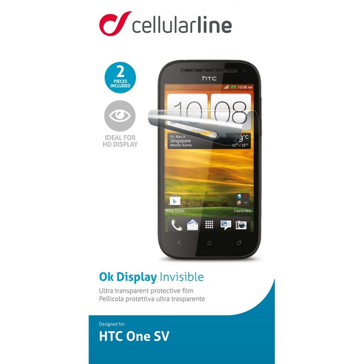 Дисплей протектор Cellular Line за HTC ONE SV