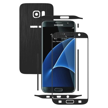 1 + 1 GRATUIT - Samsung Galaxy S7 Edge - Brushed Negru - Folie de protectie Carbon Skinz, Husa Full Body Cover de tip Skin Adeziv pentru Rama Ecran,Carcasa Spate si Laterale 1 + 1 GRATUIT - Samsung Galaxy S7 Edge - Brushed Negru - Folie de protectie Carbon Skinz, Husa Full Body Cover de tip Skin Adeziv pentru Rama Ecran,Carcasa Spate si Laterale