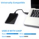 Външен Rack, JESWO, Съвместим със SSD/HDD, 2.5", USB 3.0, Черен