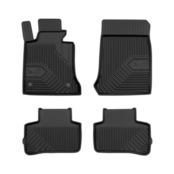 Set 5 Covorase din cauciuc pentru podea, Frogum, No.77, pentru Mercedes GLK X204 2008-2015 Negru Cauciuc