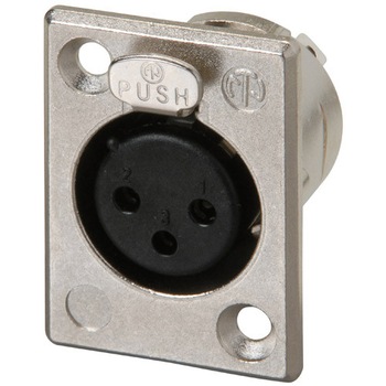 Conector XLR 3 Poli Mama De Panou Neutrik NC3FP-1 Conector XLR 3 Poli Mama De Panou Neutrik NC3FP-1