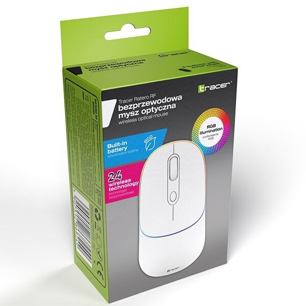 RATERO WHITE RF 2.4 Ghz, Wireless, baterie incorporata 1600 DPI - eMAG.hu
