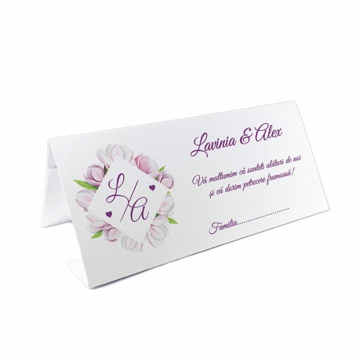 Set 10 bucati, Plic de Bani Nunta Magnolia, Carton Alb, Personalizate si Asamblate, 21x10 cm