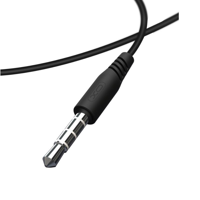 Casti audio cu microfon XO EP52, Control pe fir, mini Jack 3.5, Lungime cablu 1.2m, Negru