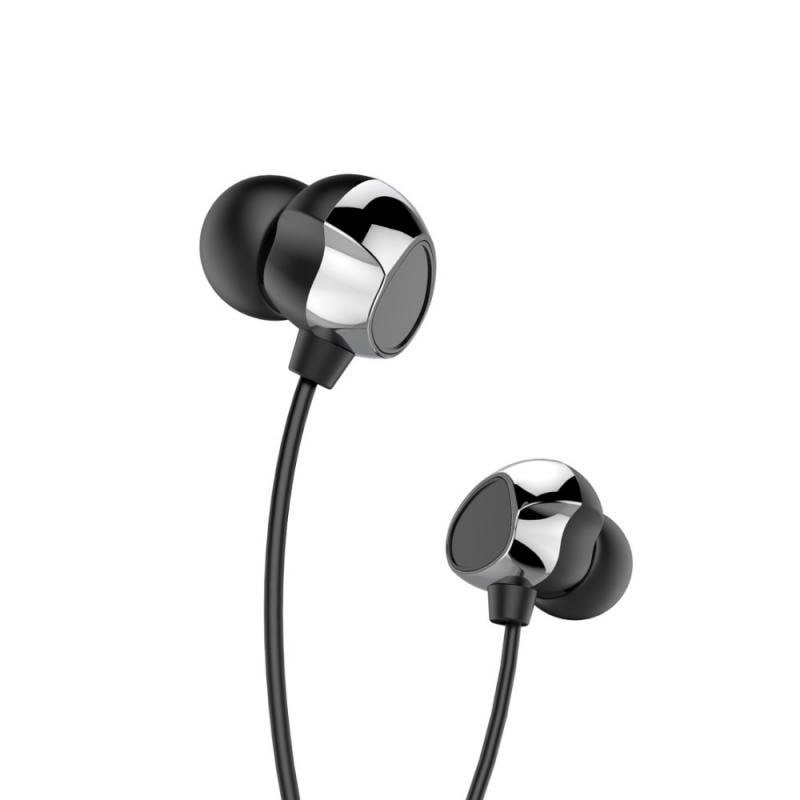 Casti audio cu microfon XO EP53, Control pe fir, mini Jack 3.5, Lungime cablu 1.2m, Negru