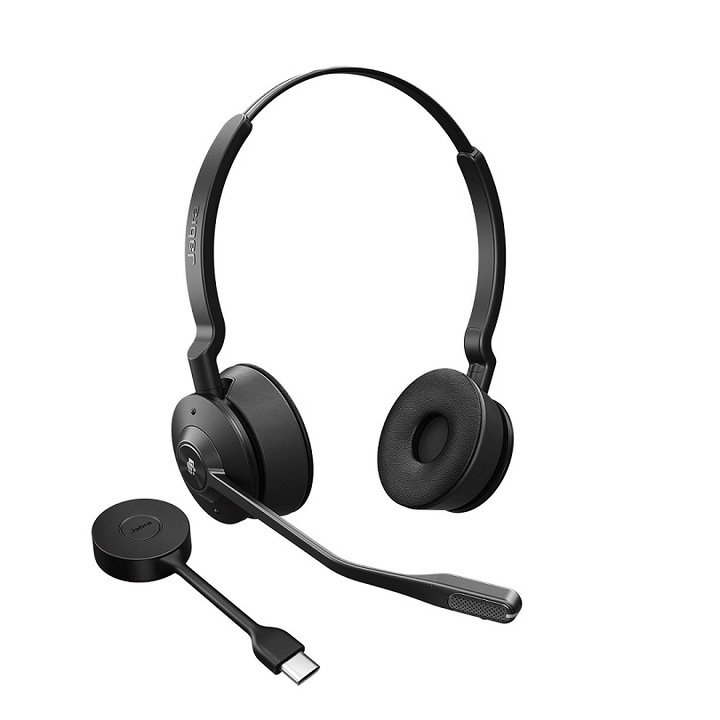 Jabra Engage 55 MS sztereó vezeték nélküli DECT fejhallgató, binaurális, Link 400c, USB-C