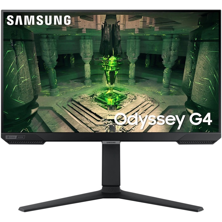 Monitor gaming LED IPS Samsung Odyssey G4 25", Full HD, Display Port, 1ms, 240Hz, FreeSync Premium, G-Sync compatibil, Vesa, Negru