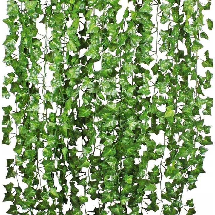 Set 12 ghirlande plante artificiale, 2.2m, Verde