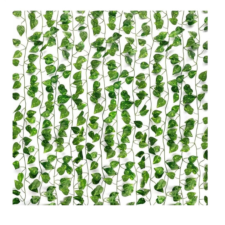 Set 12 ghirlande plante artificiale, 2.2m, Verde