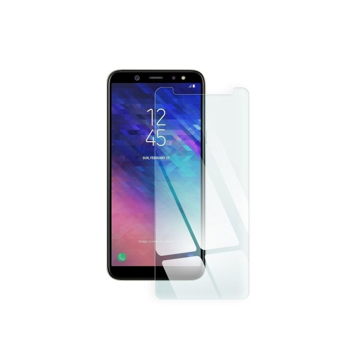 Дясно защитено стъклено фолио Bluestar, съвместимо със Samsung Galaxy A6 2018, твърдост 9h, прозрачно
