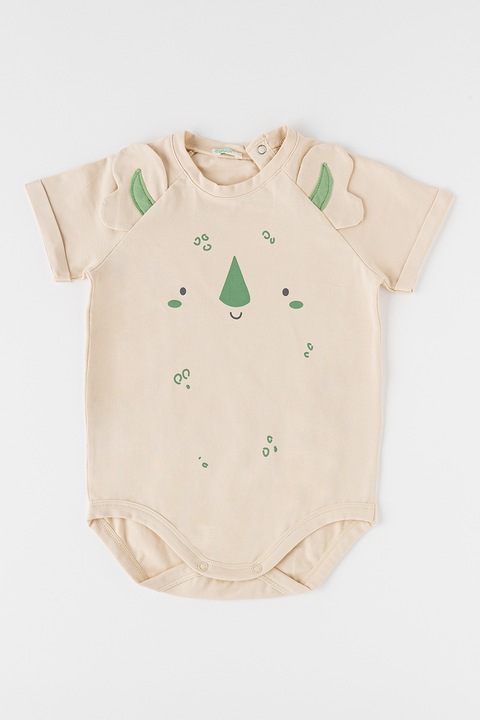 United Colors of Benetton, Body cu maneci scurte, Bej, 74 CM