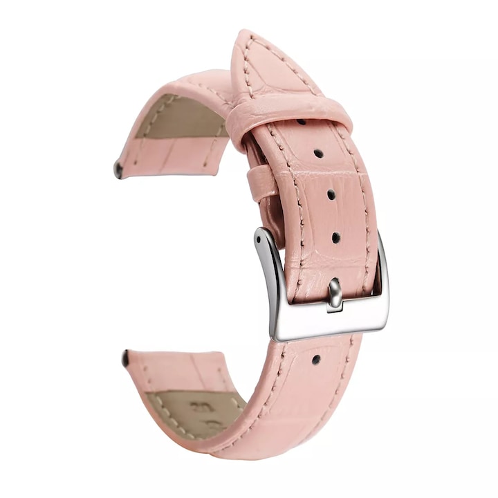 WatchBand™ Vintage каишка от естествена кожа, Съвместима с Samsung Galaxy Watch, Huawei Watch GT 2 42 mm, Garmin и други часовници с 20 mm ширина на китката, Розов