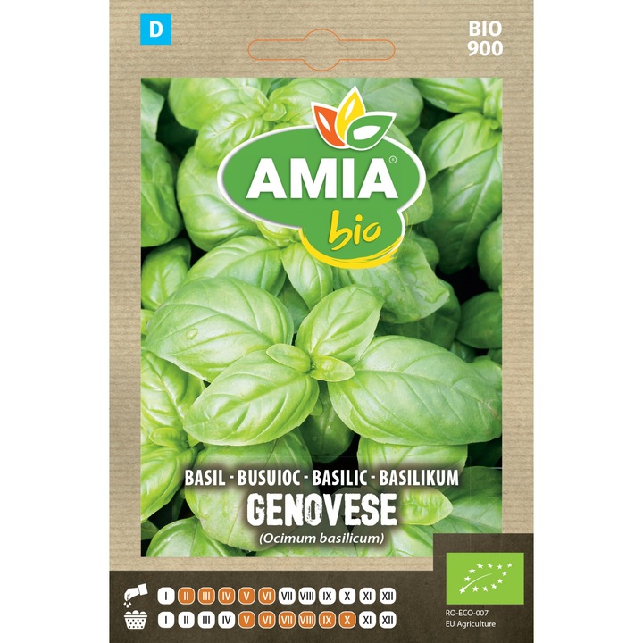 Seminte bio de busuioc Genovese, 1 gram, AMIA