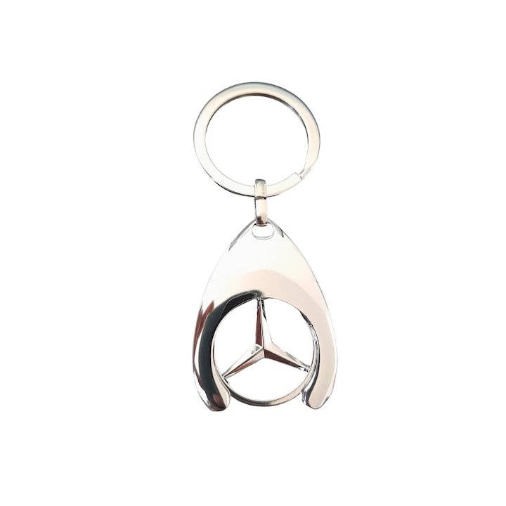 Kulcstartó IdeallStore, Mercedes Ezüst, 7.5 cm, fém, ezüst