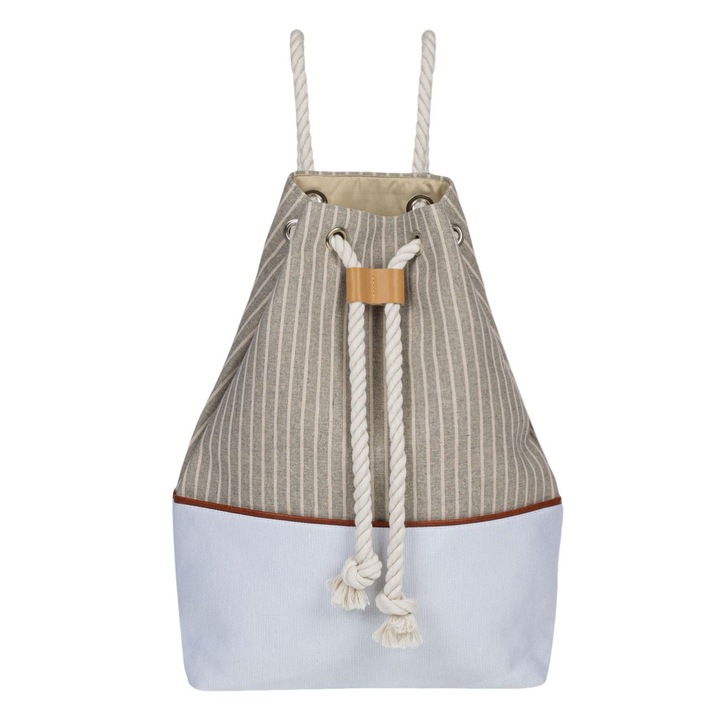 Nyári táska, Callena, hátizsák típusú, többszínű, csíkos mintás, poliészter/pamut, 31x10x45 cm