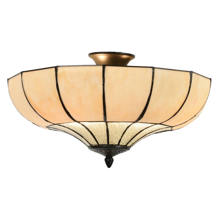 Plafoniera din metal si sticla Tiffany Ø 46 cm x 25 h